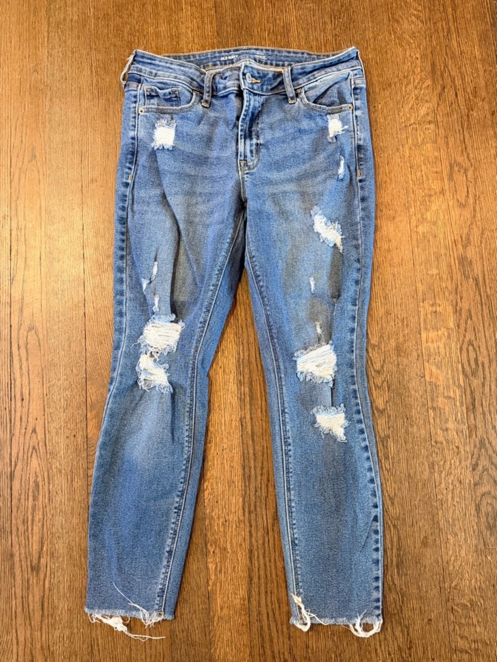 Old Navy Distressed Light Blue Skinny Jeans